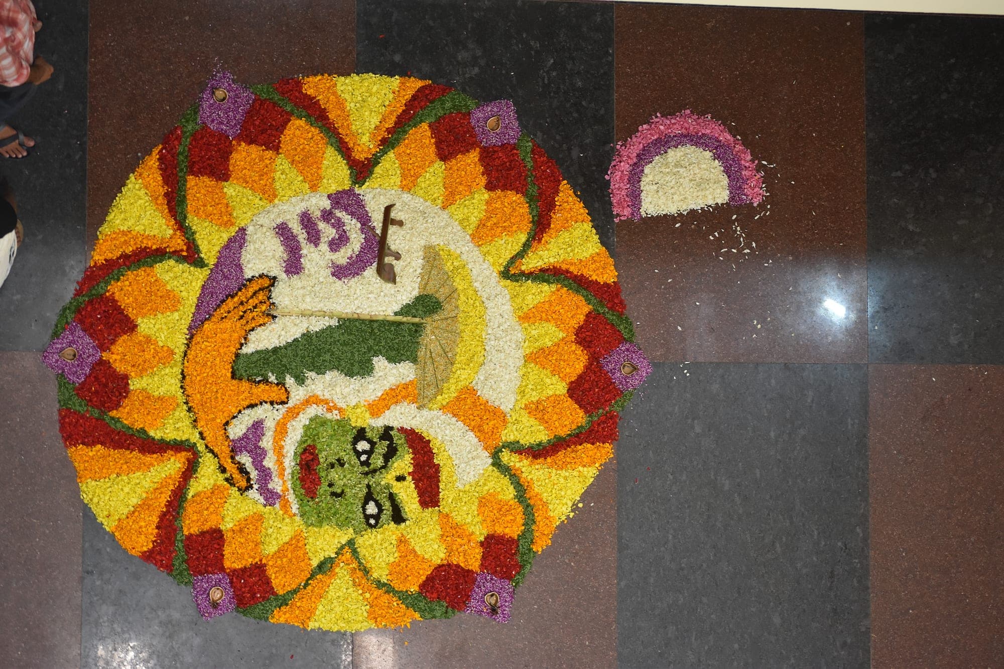 A pookalam, the floral floor design laid for Onam in Kerala