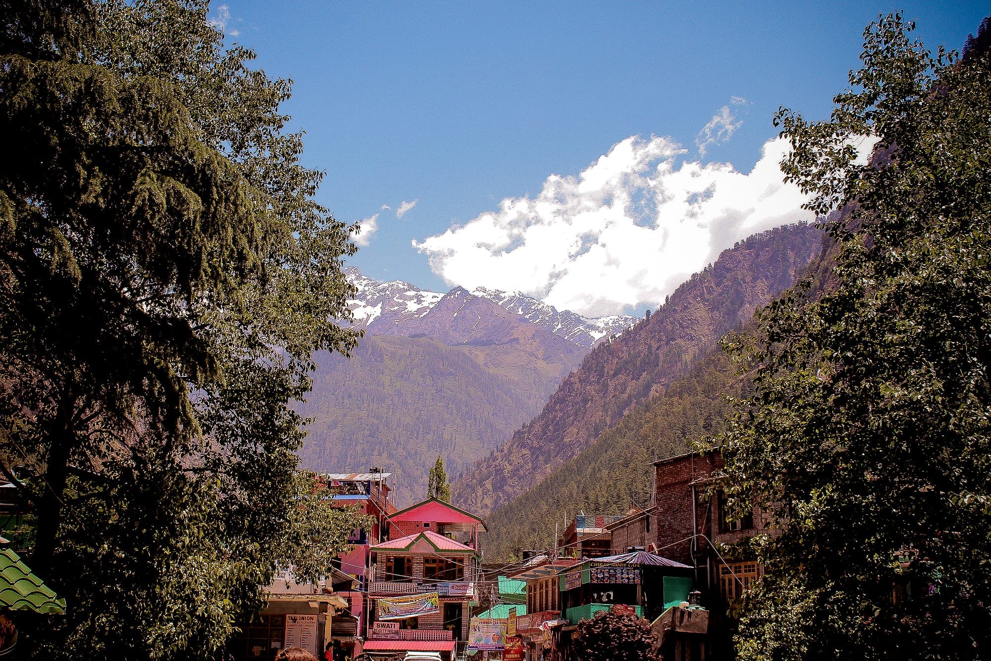 The Parvati valley in Himachal Pradesh, river and mountains