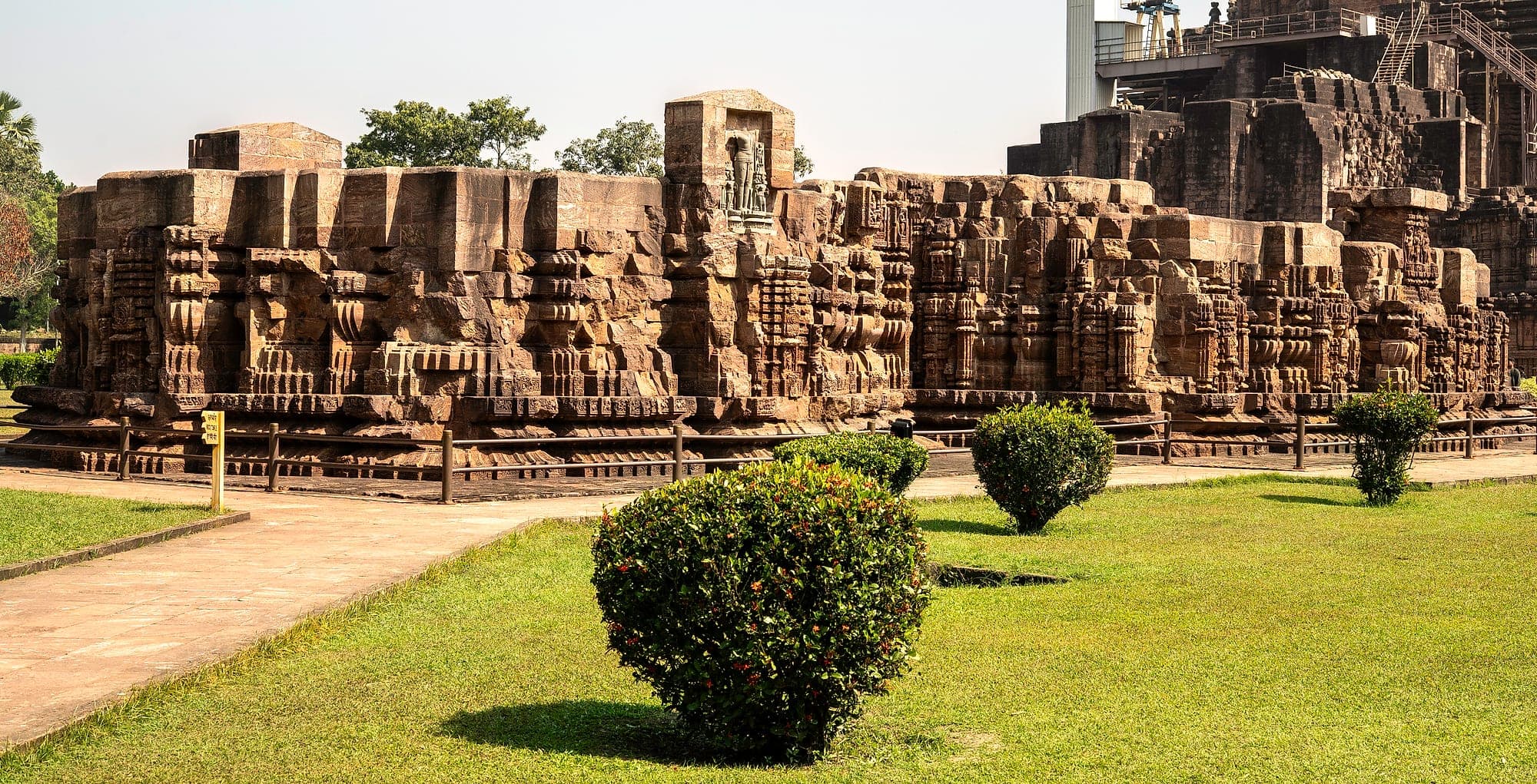 The carved stone of the Sun Temple at Konark, Odisha